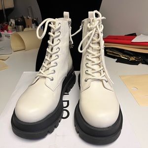 White combat boots
